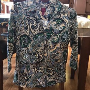 Ladies Top  XS, 3/4 sleeve button-up 212 Collection, pretty!!!!